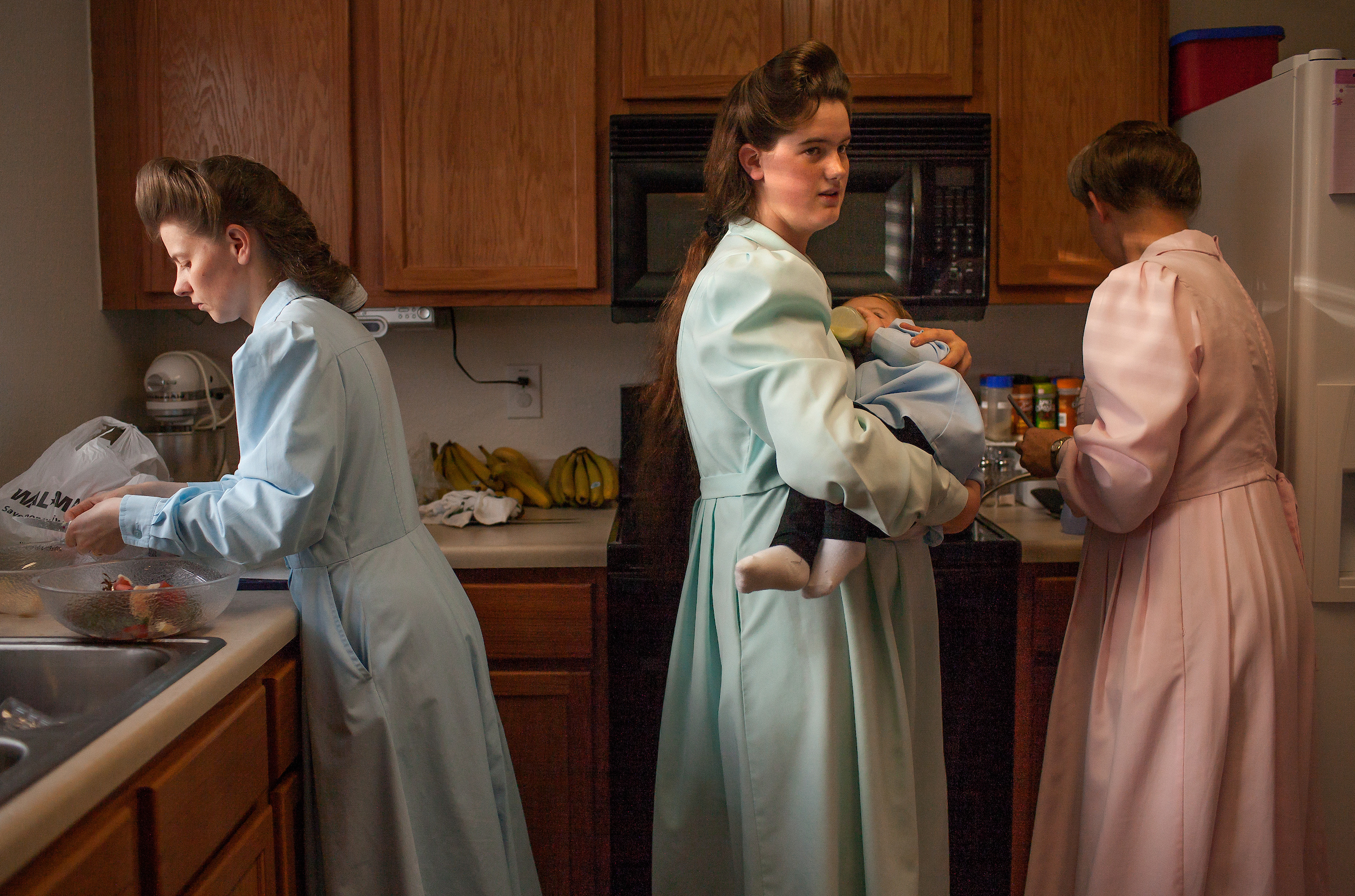 LeAnn Jeffs, 17 (center), and her 1-year- old daughter were removed from the Yearning for Zion Ranch after it was raided by Texas law-enforcement officers in a military style raid. 